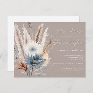 Winter Boho Floral   Beige Rehearsal Dinner Invitation