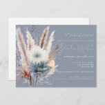 Winter Boho Floral | Blue Rehearsal Dinner Invitation