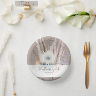 Winter Boho Floral Wedding Beige Paper Bowls
