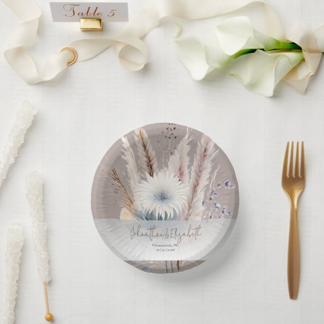 Winter Boho Floral Wedding | Beige Paper Bowls (Wedding)
