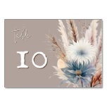 Winter Boho Floral Wedding | Beige Table Number