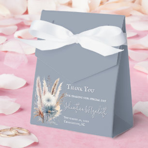 Winter Boho Floral Wedding Blue Favor Boxes