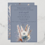 Winter Boho Floral Wedding | Blue Foil Invitation