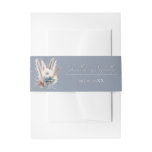 Winter Boho Floral Wedding | Blue Invitation Belly Band