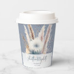 Winter Boho Floral Wedding | Blue Paper Cups