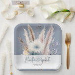 Winter Boho Floral Wedding | Blue Paper Plates