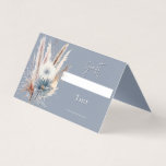 Winter Boho Floral Wedding | Blue Place Card