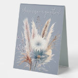 Winter Boho Floral Wedding | Blue Table Tent