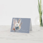 Winter Boho Floral Wedding | Blue Thank You Card