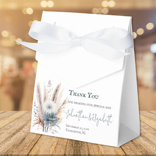 Winter Boho Floral Wedding White Favor Boxes