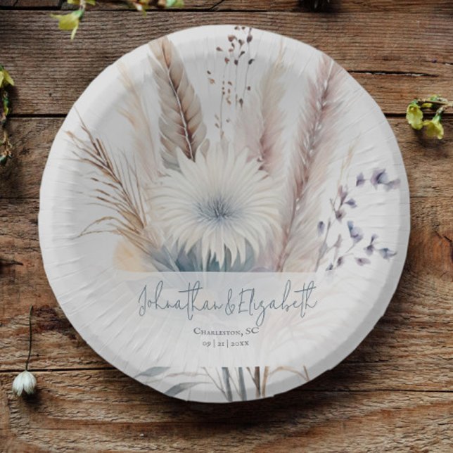 Winter Boho Floral Wedding | White Paper Bowls (White Winter Boho Floral Wedding Paper Bowls)
