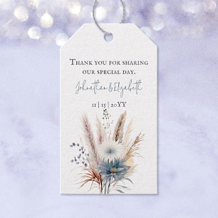 Winter Boho Floral White Wedding Gift Tags
