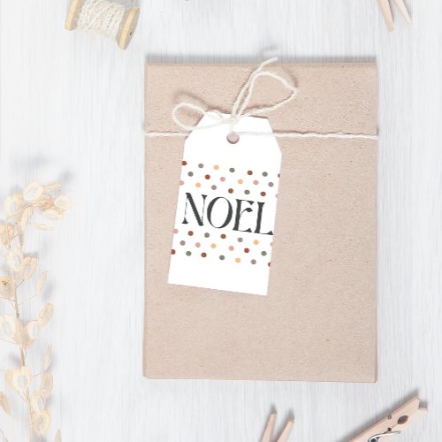 Winter Boho Noel Dots Christmas Gift Tags