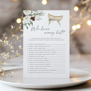 Winter Boho Who knows mommy best baby shower game