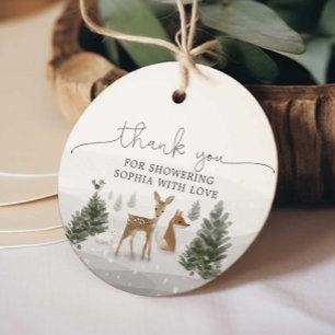 Winter Boho Woodland Baby Shower Favor Tag