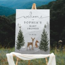 Winter Boho Woodland Baby Shower Foam Board Sign