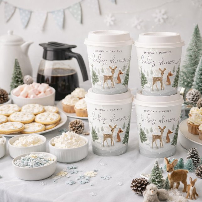 Winter Boho Woodland Baby Shower Paper Cups (Creator Uploaded)