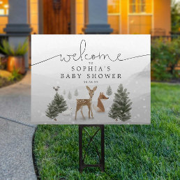 Winter Boho Woodland Baby Shower Yard Sign