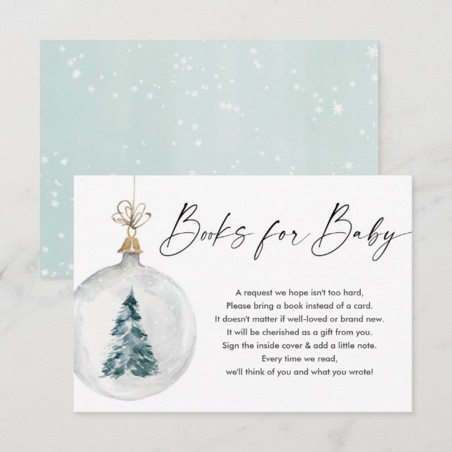 Winter books for baby gender neutral book request  enclosure card (Front/Back)