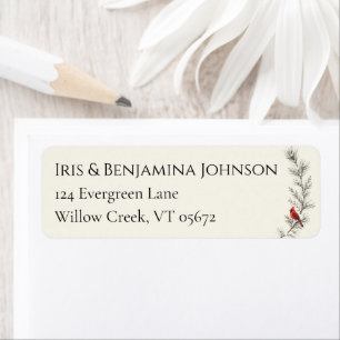 Winter Botanica Cardinal Elegant Minimalist Label