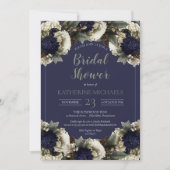 Winter Botanical Blue | Winter White Bridal Shower Invitation (Front)