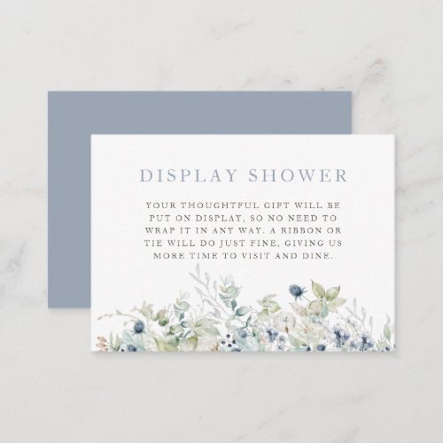 Winter Botanical Bridal Shower Enclosure Card