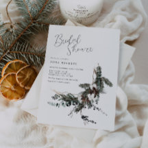 Winter Botanical Bridal Shower Invitation