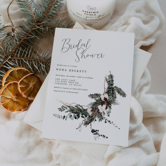 Winter Botanical Bridal Shower Invitation (Creator Uploaded)