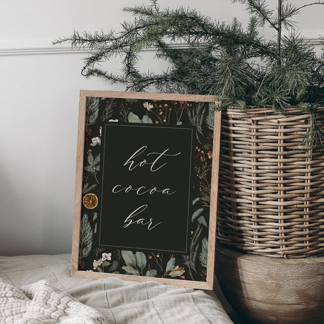 Winter Botanical Christmas Hot Cocoa Bar Sign (Creator Uploaded)