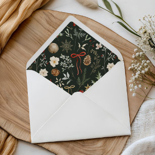 Winter Botanical Festive Christmas Envelope Liner