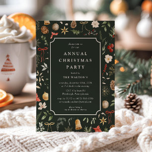 Winter Botanical Festive Christmas Party Invitation