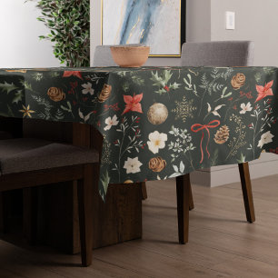 Winter Botanical Festive Christmas Tablecloth