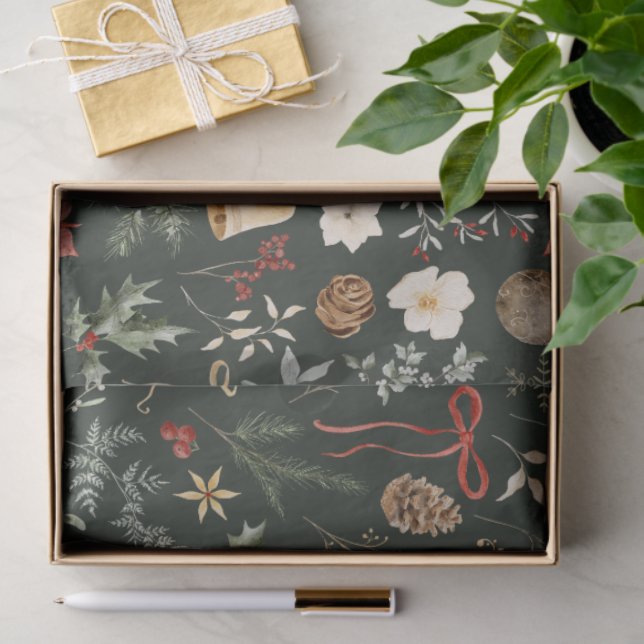 Winter Botanical Festive Christmas Tissue Paper (Gift)