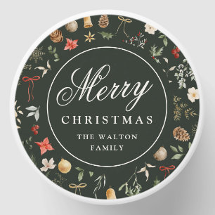 Winter Botanical Festive Merry Christmas Mini Candle Favors