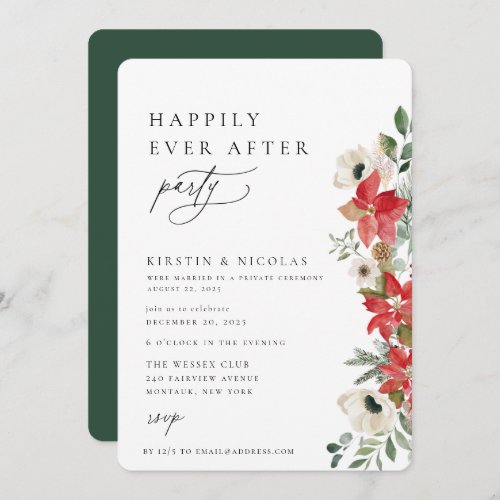 Winter Botanical Floral Happily Ever After Party Invitation