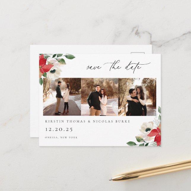 Winter Botanical Floral Photo Postcard (Front/Back In Situ)