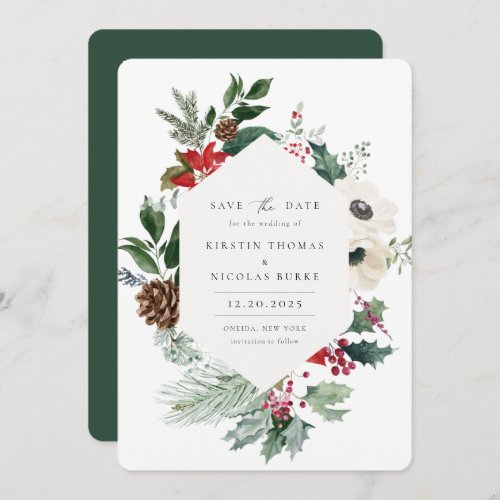 Winter Botanical Floral Photo Save The Date