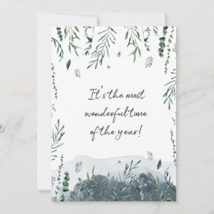 Winter Botanical Greenery Christmas Photo Holiday Card