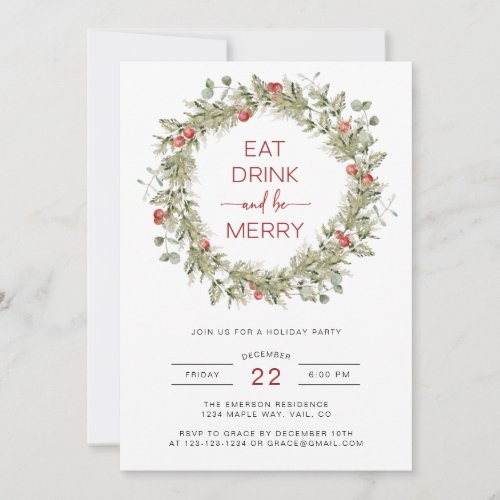 Winter Botanical Holiday Party Invitation