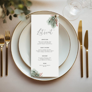 Winter Botanical Minimal Elegant Menu
