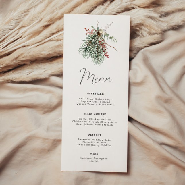 Winter Botanical Minimal Elegant Menu (Creator Uploaded)