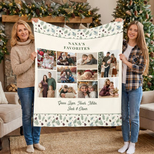 Winter Botanical Neutral Nanas Favorites Photo Fleece Blanket
