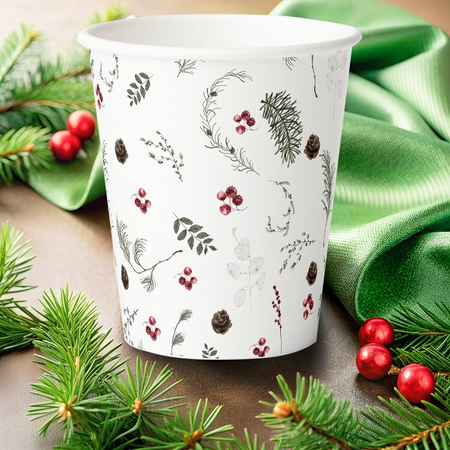 Winter Botanical  Paper Cups (Creator Uploaded)