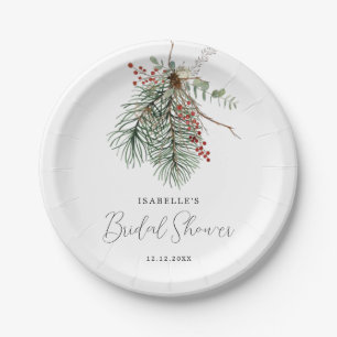 Winter Botanical Paper Plates