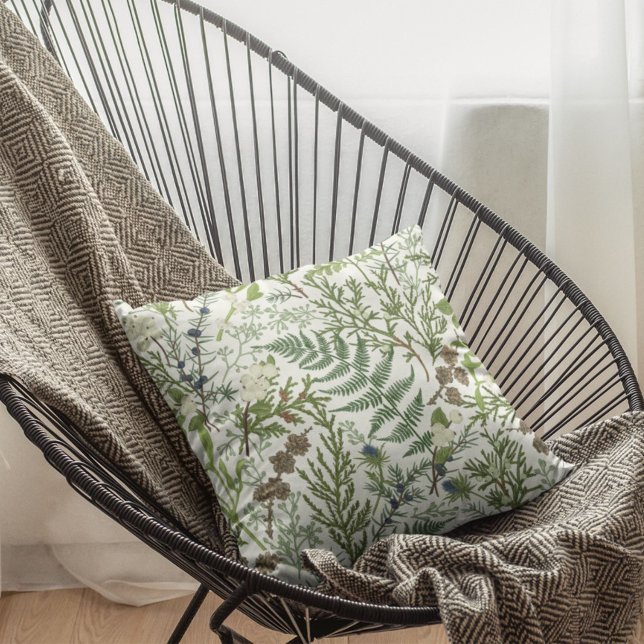 Winter Botanical  Throw Pillow (Creator Uploaded)