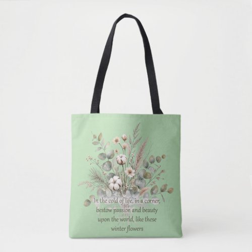 Winter Botanical Watercolor | Cotton & Eucalyptus  Tote Bag