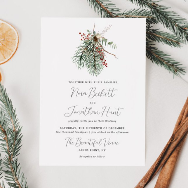 Winter Botanical Wedding Invitation (Creator Uploaded)