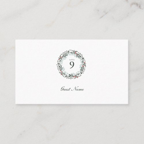 Winter Botanical Wedding table placement card