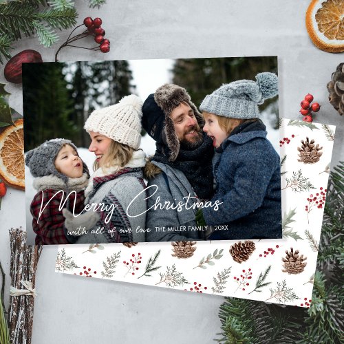 Winter Botanicals Christmas Photo Holiday Card