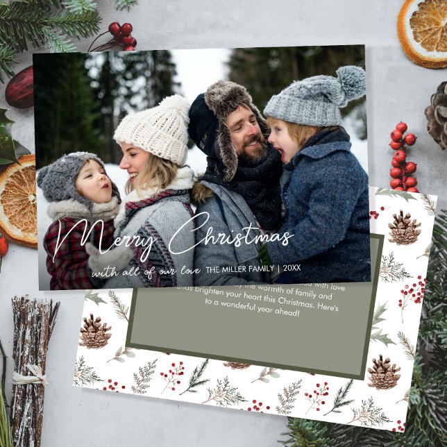 Winter Botanicals Christmas Photo Holiday Card (Creator Uploaded)